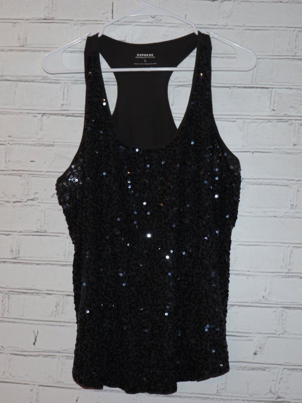 ✨ Express Sequin Racerback Tank • Size L • Sparkling ✨